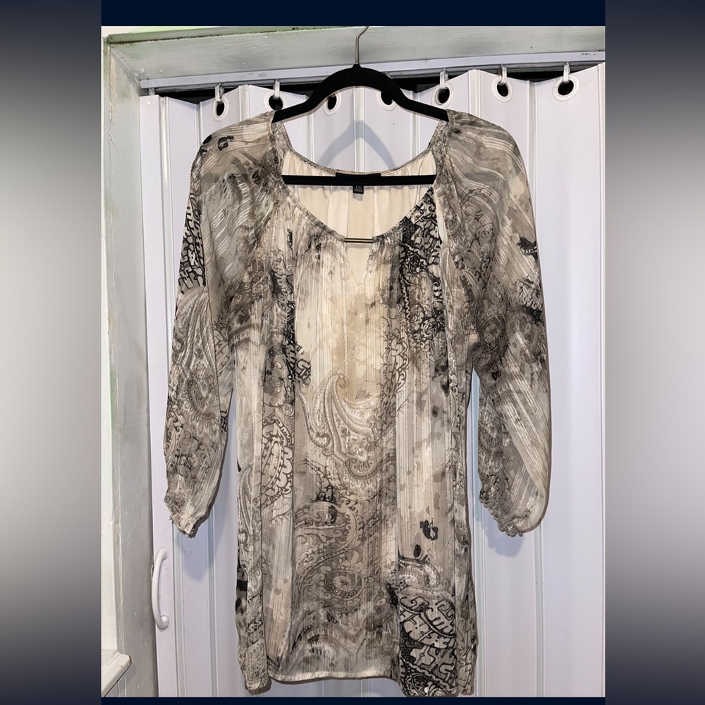 Sara Michelle Tan/GoldBlack Blouse Size 1X